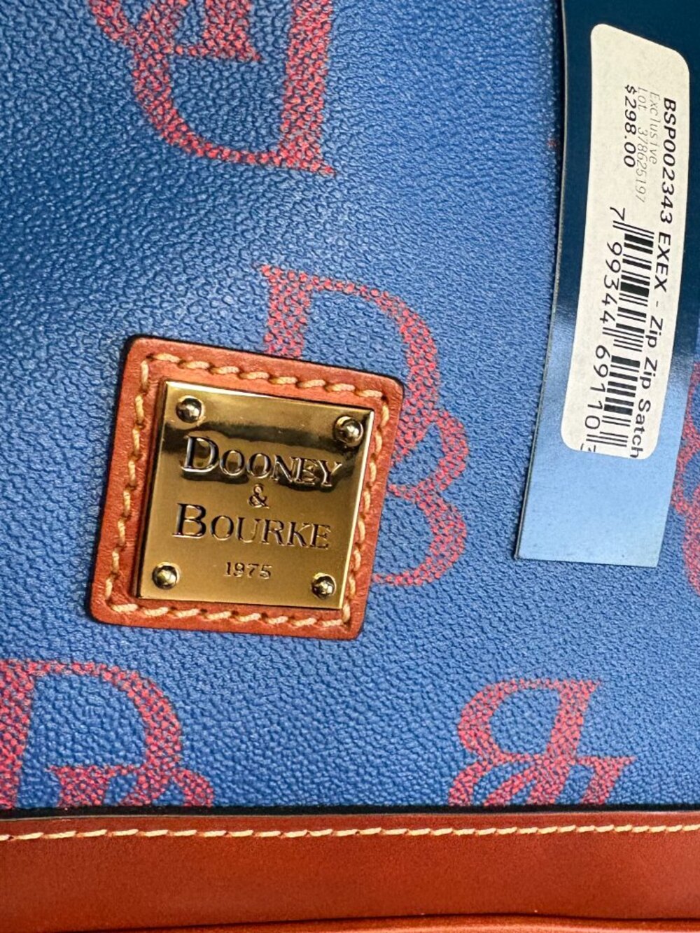 Dooney & Bourke Zip Zip Satchel • Blue DB Monogram • NWT • Exclusive • MSRP $298 - Picture 4 of 13
